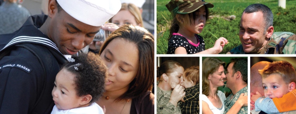 Photo collage of military families